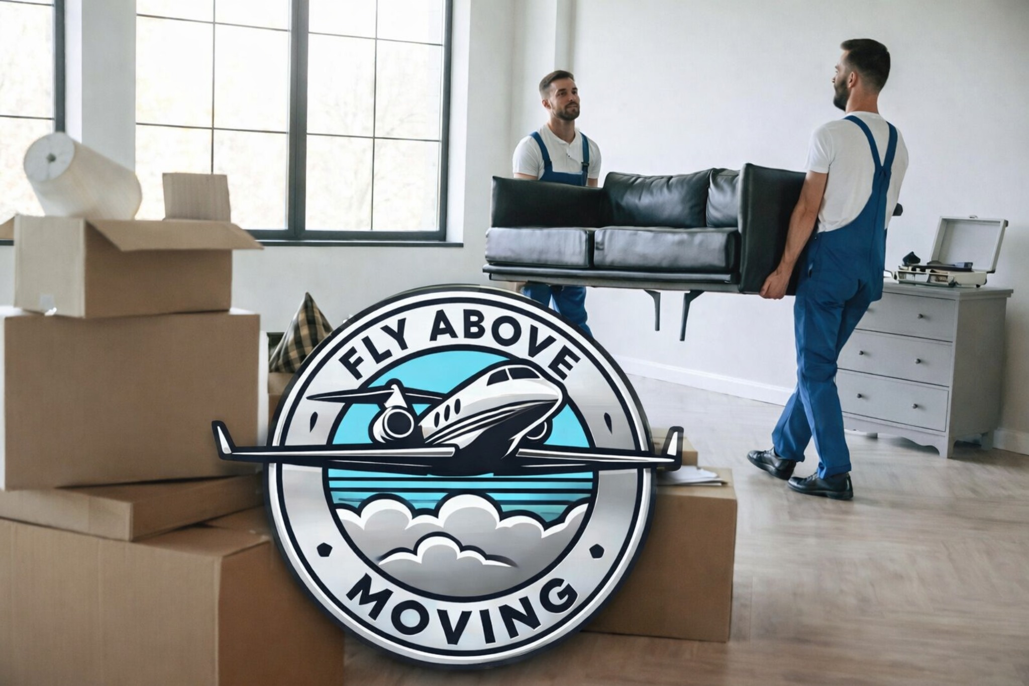 Moving boxes and workers